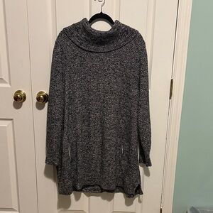Duluth Trading Co Women's Heather Gray Cowl Neck Sweater